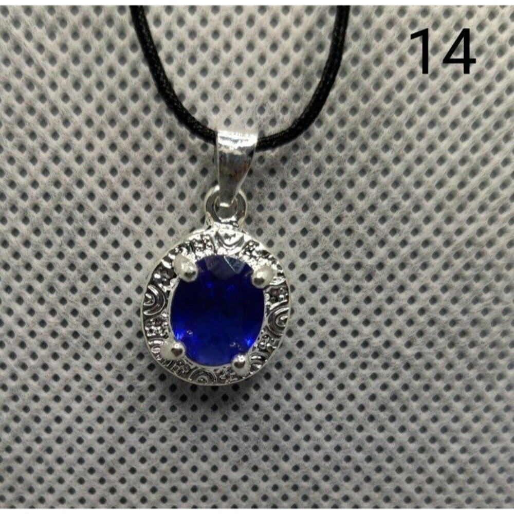 925 Blue Rhinestone Pendant